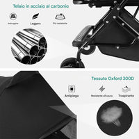 Passeggino per Cani e Gatti con Traportino Rimovibile per Animali Domestici Nero