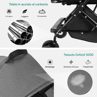 Passeggino per Cani e Gatti Traportino Rimovibile per Animali Domestici Grigio