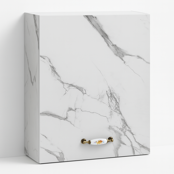 Mobile Cucina Pensile 1 Anta Componibile in Legno Colore Bianco Marmo 60x32 H72cm