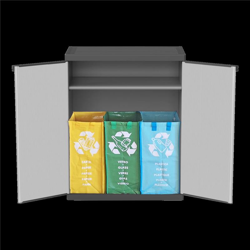 ARMADIETTO PER LA RACCOLTA DIFFERENZIATA PER INTERNO E ESTERNO 68X40X85 CM