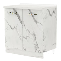 Mobile Cucina Base 2 Ante Componibile in Legno Colore Bianco Marmo 80x50 H85cm