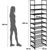 Scarpiera Modulabile 10Ripiani in Metallo Organizer Salvaspazio Scarpe Accessori