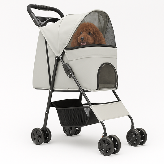 Passeggino Pieghevole per Cani e Gatti Taglia Media-Grande fino a 30kg Grigio