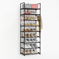 Scarpiera Modulabile 10Ripiani in Metallo Organizer Salvaspazio Scarpe Accessori