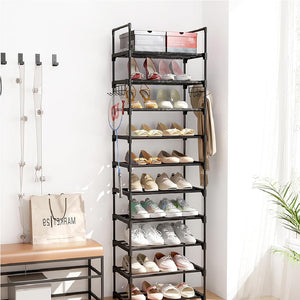 Scarpiera Modulabile 10Ripiani in Metallo Organizer Salvaspazio Scarpe Accessori