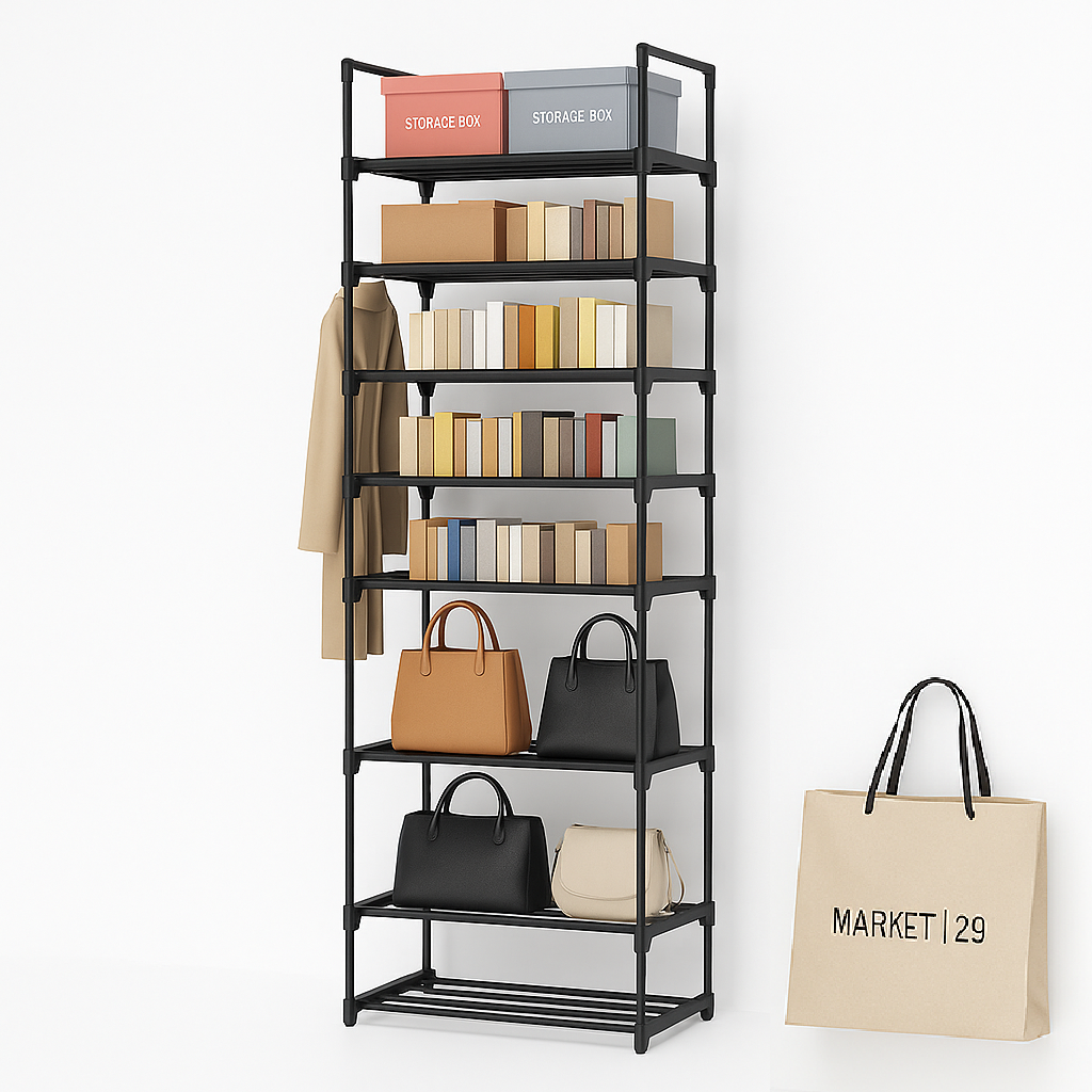 Scarpiera Modulabile 10Ripiani in Metallo Organizer Salvaspazio Scarpe Accessori