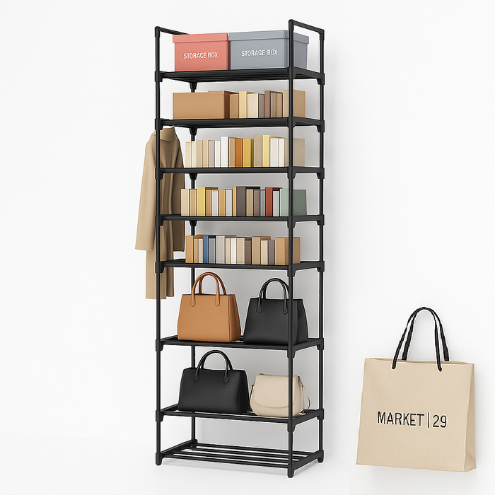 Scarpiera Modulabile 10Ripiani in Metallo Organizer Salvaspazio Scarpe Accessori