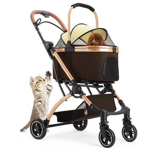 Passeggino Carrozzina 2in1 per Cani Gatti Trasportino Removibile Pieghevole 50kg