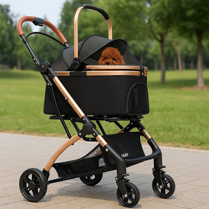 Passeggino Carrozzina 2in1 per Cani Gatti Trasportino Removibile Pieghevole 50kg
