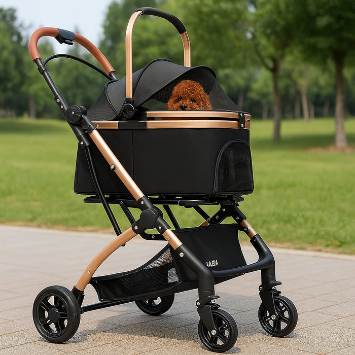 Passeggino Carrozzina 2in1 per Cani Gatti Trasportino Removibile Pieghevole 50kg