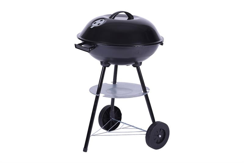 BARBECUE A CARBONE CON RUOTE MANIGLIE E PIANO APPOGGIO COLORE NERO 44X70 CM