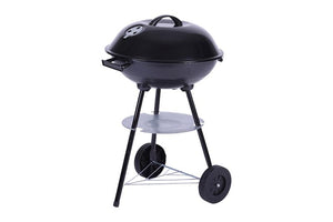 BARBECUE A CARBONE CON RUOTE MANIGLIE E PIANO APPOGGIO COLORE NERO 44X70 CM