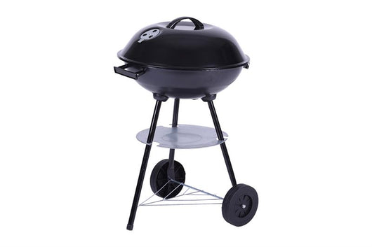 BARBECUE A CARBONE CON RUOTE MANIGLIE E PIANO APPOGGIO COLORE NERO 44X70 CM