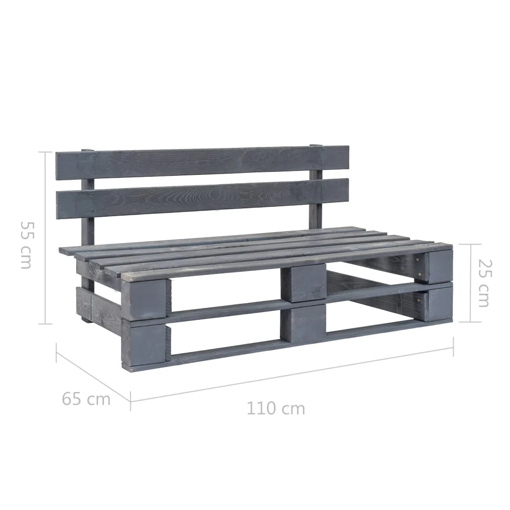 Panca da giardino mobili da esterno per patio terrazza pallet da giardino legno grigio 02_0011836