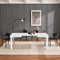 Tavolo da Pranzo Cucina Allungabile Fino a 6 Posti 120-200cm Bianco Frassinato