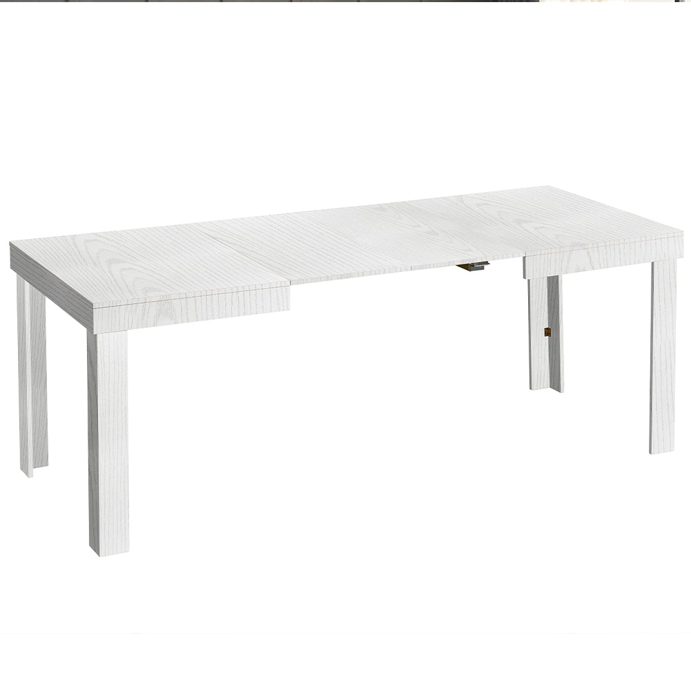 Tavolo da Pranzo Cucina Allungabile Fino a 6 Posti 120-200cm Bianco Frassinato
