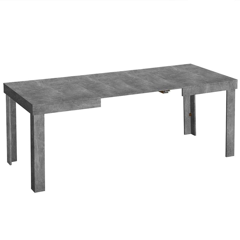 Tavolo da Pranzo Allungabile Fino 6 Posti 120-200cm Cemento Cucina Estensibile