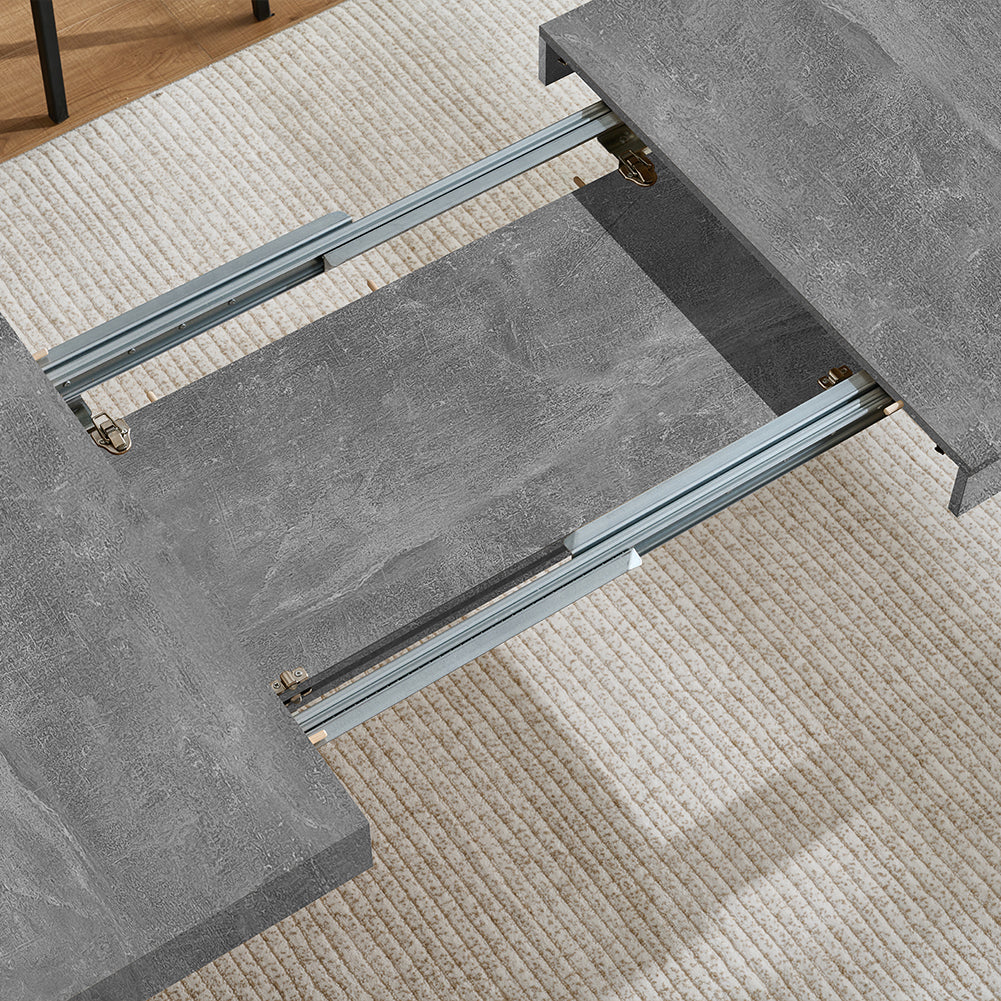 Tavolo da Pranzo Allungabile Fino 6 Posti 120-200cm Cemento Cucina Estensibile