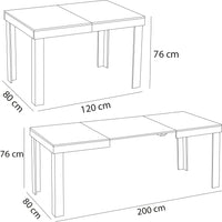 Tavolo da Pranzo Allungabile Fino a 6 Posti 120-200cm Olmo Cucina Estensibile