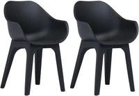 GHIBLI SET 2 SEDIE POLTRONA IN PLASTICA 55 X 50,5 X H81 CM ANTRACITE