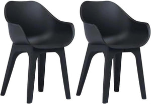 GHIBLI SET 2 SEDIE POLTRONA IN PLASTICA 55 X 50,5 X H81 CM ANTRACITE