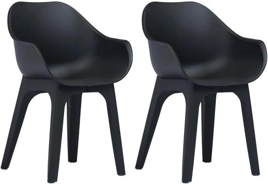 GHIBLI SET 2 SEDIE POLTRONA IN PLASTICA 55 X 50,5 X H81 CM ANTRACITE