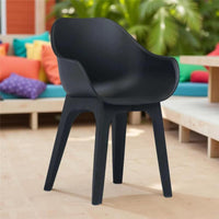 GHIBLI SET 2 SEDIE POLTRONA IN PLASTICA 55 X 50,5 X H81 CM ANTRACITE