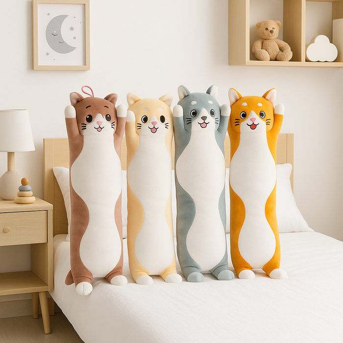 3 pezzi Peluche Cuscino Gattini 50cm Morbidi e Colorati Idea Regalo Bambini e Adulti