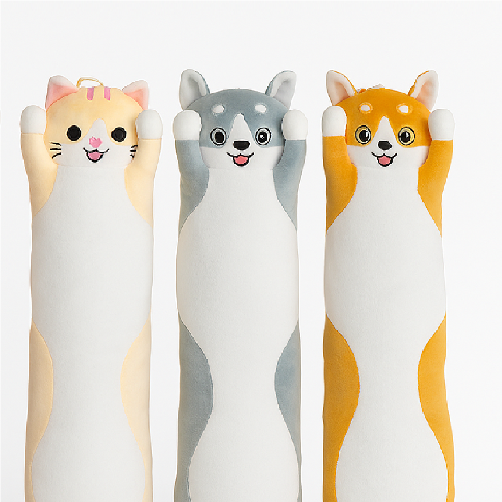 3 pezzi Peluche Cuscino Gattini 50cm Morbidi e Colorati Idea Regalo Bambini e Adulti