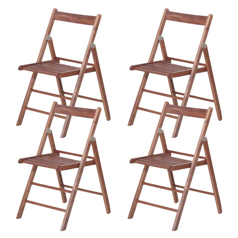SET 4 SEDIE PIEGHEVOLI NOCE REALIZZATE INTERAMENTE IN FAGGIO RESISTENTE E COMODA PER INTERI ED ESTERNI 85X42X7 CM