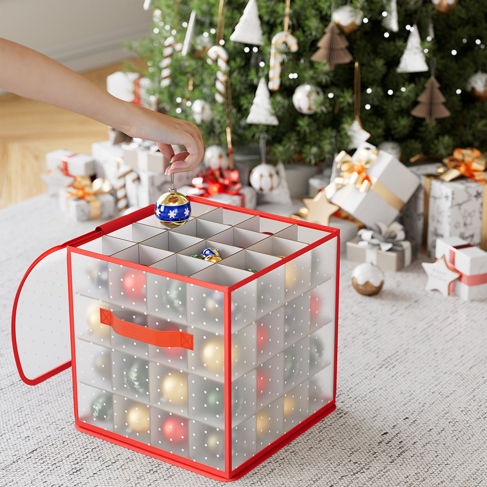 Scatola Decorazioni Natalizie Organizer Addobbi Natalizi Capacità 64 Palline