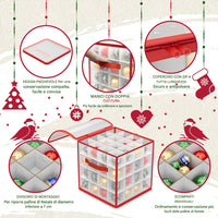 Scatola Decorazioni Natalizie Organizer Addobbi Natalizi Capacità 64 Palline