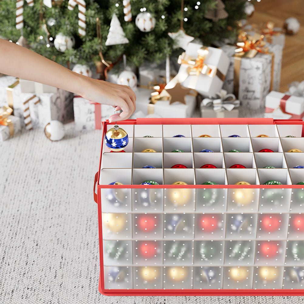 Scatola Decorazioni Natalizie Organizer Addobbi Natalizi Capacità 112 Palline
