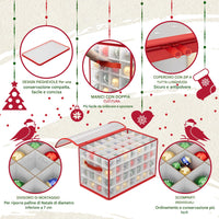 Scatola Decorazioni Natalizie Organizer Addobbi Natalizi Capacità 112 Palline