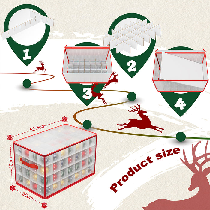 Scatola Decorazioni Natalizie Organizer Addobbi Natalizi Capacità 112 Palline