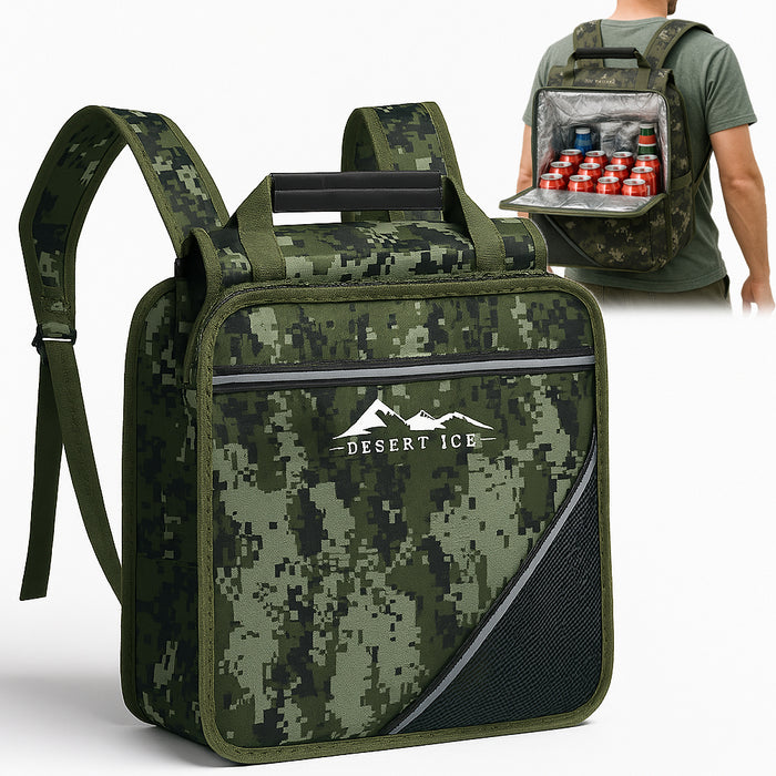 Zaino Borsa Frigo 18L Verde Militare per Campeggio Mare Picnic Trekking Multiuso