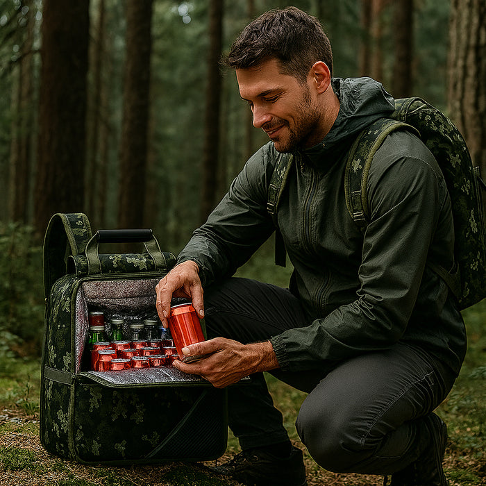Zaino Borsa Frigo 18L Verde Militare per Campeggio Mare Picnic Trekking Multiuso