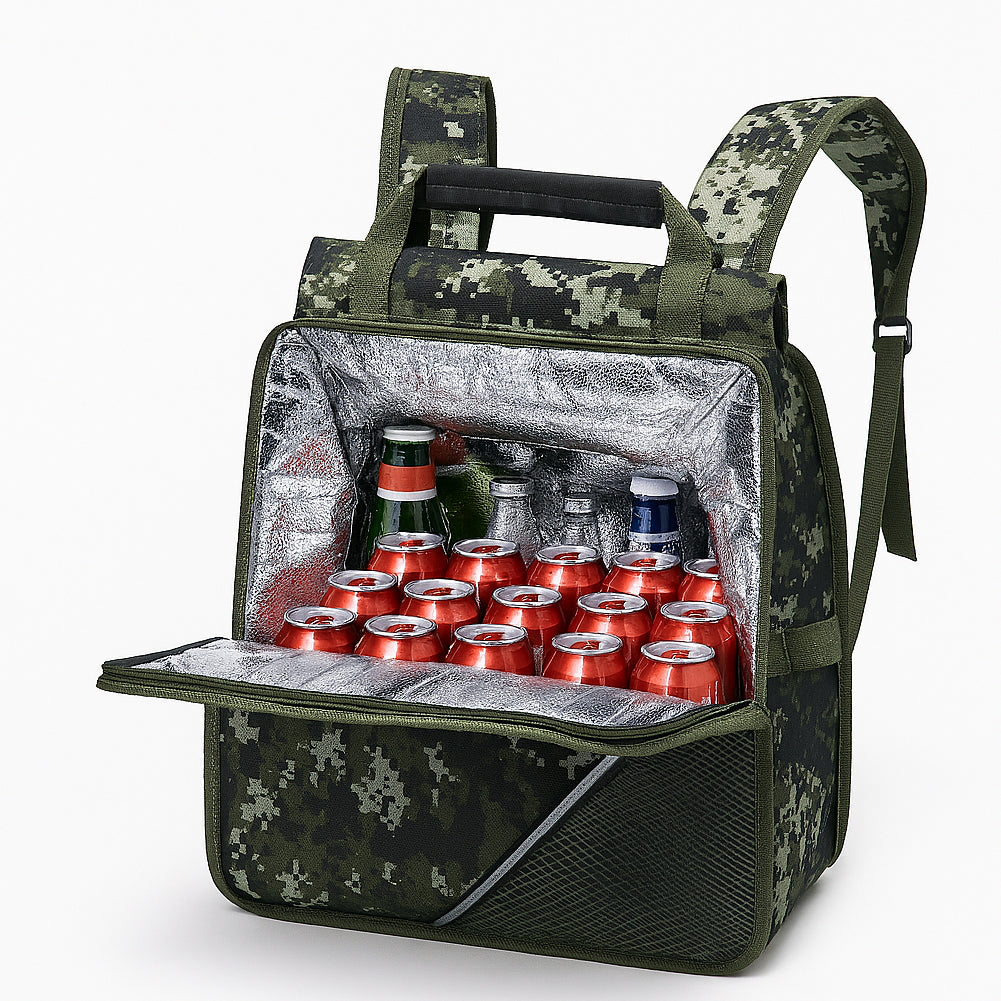 Zaino Borsa Frigo 18L Verde Militare per Campeggio Mare Picnic Trekking Multiuso