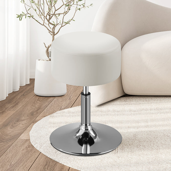 Sgabello Make Up Toeletta Seduta Comoda Sgabellino Rotante Bianco Portata 130kg