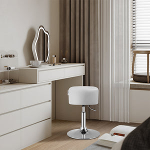 Sgabello Make Up Toeletta Seduta Comoda Sgabellino Rotante Bianco Portata 130kg