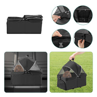 Passeggino per Cani Gatti 2in1 Cestello Rimovibile Pieghevole e Traspirante Nero