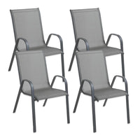 MA MAISON SET 4 SEDIE JUDY GRIGIA MODERNA 54X67X90H CM STRUTTURA IN ACCIAIO TESSUTO TEXILENTE 2X1 -  IMPILABILE