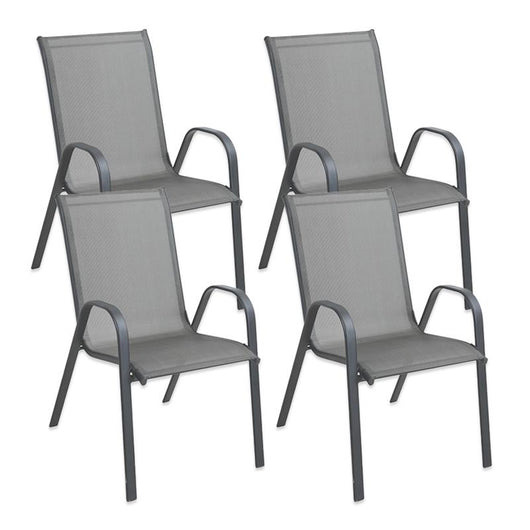 MA MAISON SET 4 SEDIE JUDY GRIGIA MODERNA 54X67X90H CM STRUTTURA IN ACCIAIO TESSUTO TEXILENTE 2X1 -  IMPILABILE