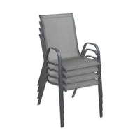 MA MAISON SET 4 SEDIE JUDY GRIGIA MODERNA 54X67X90H CM STRUTTURA IN ACCIAIO TESSUTO TEXILENTE 2X1 -  IMPILABILE