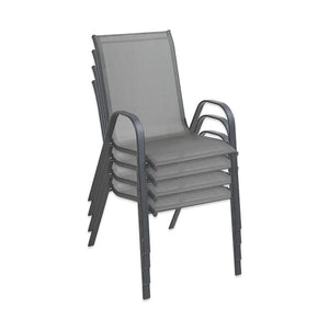 MA MAISON SET 4 SEDIE JUDY GRIGIA MODERNA 54X67X90H CM STRUTTURA IN ACCIAIO TESSUTO TEXILENTE 2X1 -  IMPILABILE