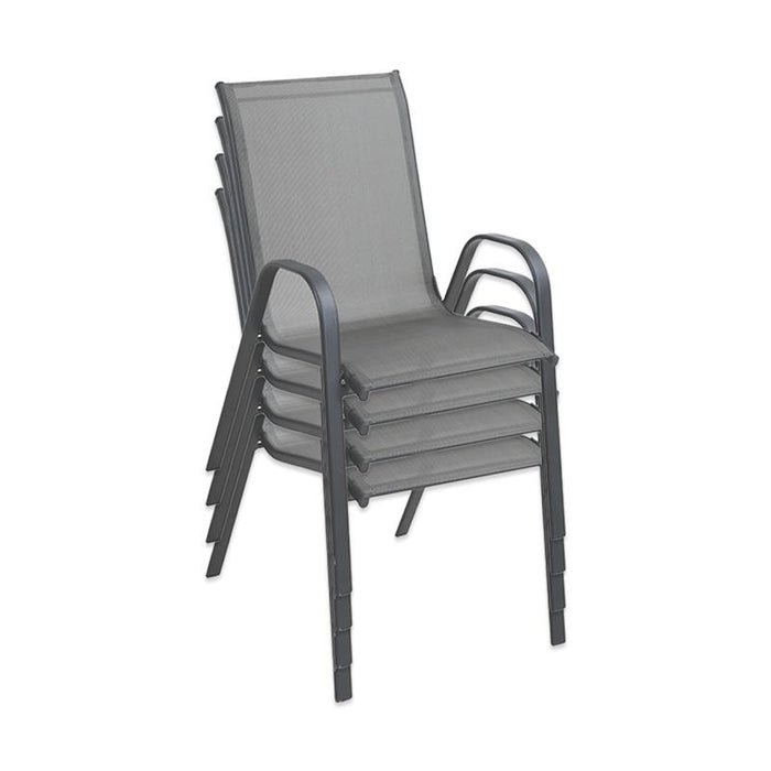 MA MAISON SET 4 SEDIE JUDY GRIGIA MODERNA 54X67X90H CM STRUTTURA IN ACCIAIO TESSUTO TEXILENTE 2X1 -  IMPILABILE