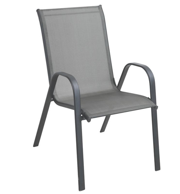 MA MAISON SET 4 SEDIE JUDY GRIGIA MODERNA 54X67X90H CM STRUTTURA IN ACCIAIO TESSUTO TEXILENTE 2X1 -  IMPILABILE