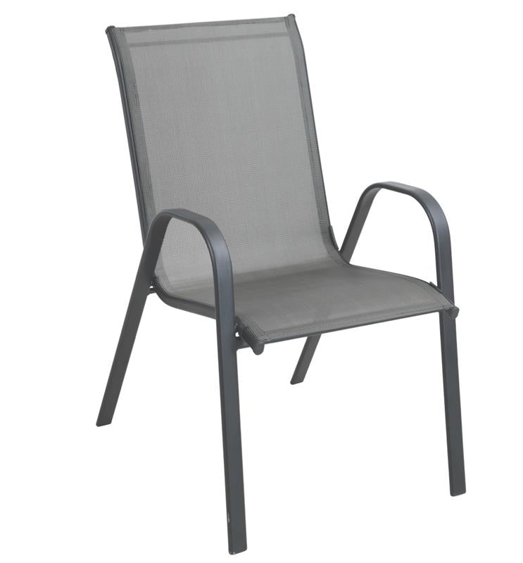 MA MAISON SET 4 SEDIE JUDY GRIGIA MODERNA 54X67X90H CM STRUTTURA IN ACCIAIO TESSUTO TEXILENTE 2X1 -  IMPILABILE