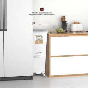 Pattumiera da Cucina Doppio Bidone 42L Secchio con Cassetto Separazione Rifiuti