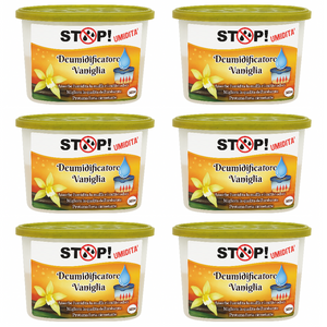 6pz Deumidificatore Casa Portatile 500ml contro Muffa Assorbi Umidità Vaniglia